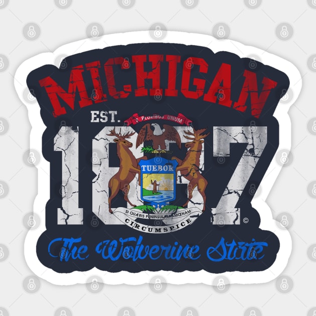 Michigan The Wolverine State Sticker by E